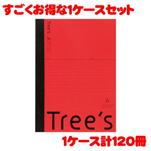 【最大2,000円オフCOUPON 11月1日-6日9時59分まで】【送料無料】日本ノート スタンダードノート Tree's B5サイズ A罫30枚 レッド UTR3AR 1ケース 120冊入り
