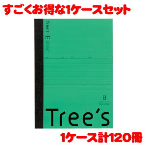 【最大2,000円オフCOUPON 11月1日-6日9時59分まで】【送料無料】日本ノート スタンダードノート Tree's B5サイズ B罫30枚 グリーン UTR3BG 1ケース 120冊入り