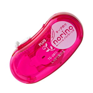 プラス PLUS テープのり ノリノビーンズ しっかり貼れる クリアピンク TG-0811 54-411 使い捨て 学校 学習 勉強 制作 桃色 赤