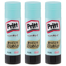 プラス(PLUS)　スティックのり　Pritt（プリット）　スムーズプリット　ミディアム　22g　3本パック　NS-722-3P　セリースパック入り　29-719