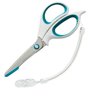 【最大2,000円オフCOUPON 11月1日-6日9時59分まで】プラス(PLUS)はさみ フィットカット 安全ガイド付 フッ素コート ホワイト/ブルー SC-165AFM 34-329
