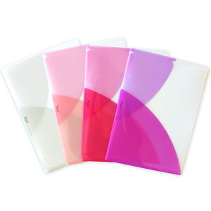 プラス(PLUS)クリアーホルダー パスティ A4サイズ 4色アソートパック FL-700P4-4P 【フルーツジェラートセット】98-744