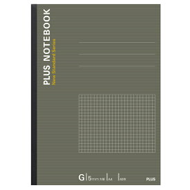 【6月4日20時-11日1時59分までエントリーで2点購入P5倍・3点以上でP10倍】プラス(PLUS)ノート ノートブック 1号 A4 G罫 5mm 方眼 40枚 グレー NO-204GS　76-715