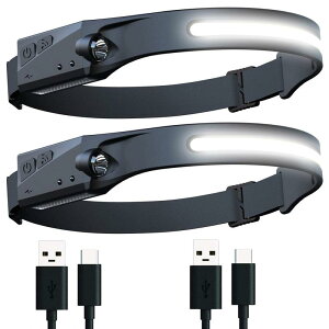 �w�b�h���C�g LED �[�d�� USB LED�f���A������ �w�b�h�����v 5��_�����[�h 50g���y�� ���P�x �A�E�g�h�A�p�w�b�h���C�g IPX4�h�� �h�o 1200��e�ʃo�b�e���[ �ő�8���Ԏg�p�\ SOS�_�� �w�b�h