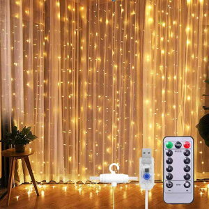 LED �J�[�e�����C�g �W���G���[���C�g �t�F�A���[���C�g �C���~�l�[�V���� �J�[�e�� 3m*3m 300led�d�� USB���d�� 8 �_�Ńp�^�[�� ���� ��������ł��J���^������ �X�g�����O�X �����R������ �J�[