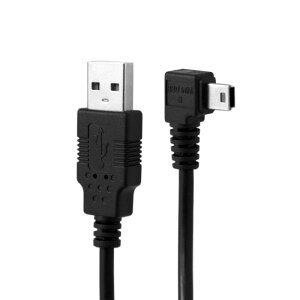 Mini USB B Type 5�s�� �I�X ���p 90�x - USB 2.0 �I�X �f�[�^�P�[�u�� �t�F���C�g�t�� 3.0m