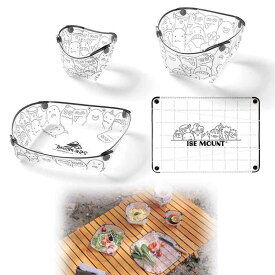 キャンプボウル アウトドア 超軽量 折りたたみ 食器 4点セット ボウル プレート カップ マット 旅行用 ピクニック用 コンパクト 軽量 再利用可能 多機能 携帯便利 キャンプ 野外用 食