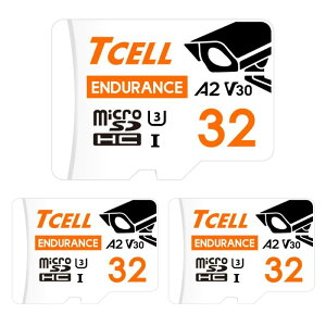 高耐久 台湾製 監視カメラ用 32GB 3個セット microSDXC メモリカード アダプター付き - A2、USH-I U3、V30、4K、マイクロSDカード、読み込み/書き込み 最大100/50MB/秒、 フルHDと4K UHD microSD