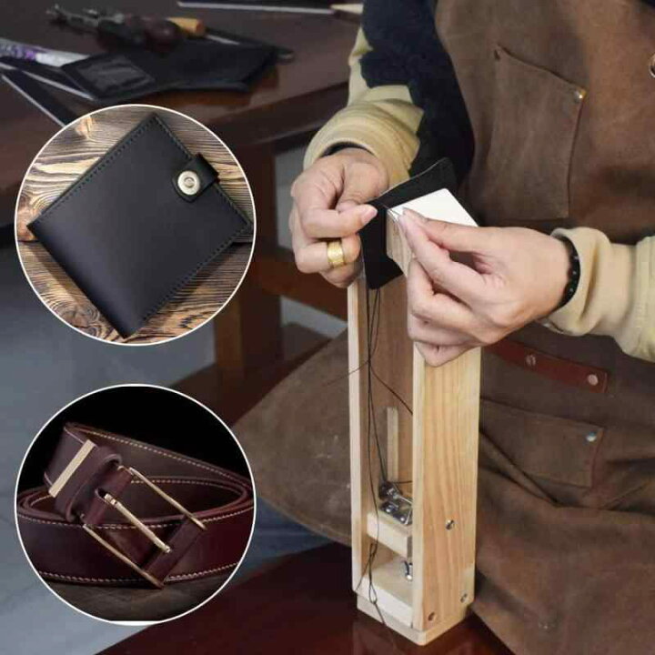 レーシングポニー レザークラフト ステッチングツリー 折りたたみ式 手縫い道具 机に挟むタイプ DIYハンドステッチレザークランプ用 細