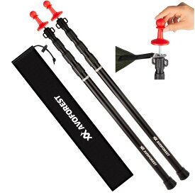 タープポール 伸縮式 強化されたロック構造 アルミ テントポール 直径28mm (高さ81～235cm) 4継無段階調節 2本セット エンドキャップ スライド式 高さ調節簡単 回すだけ 専用収納バ