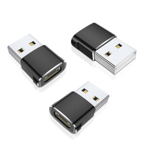USB CメスからUSB Aオス変換アダプター 3パック|USB Type-C to A 変換アダプタ|iPhone対応 15/14/13/12、iPad Pro/Air/Mini、Samsung Galaxy S23/Note 20、AirPods P