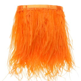 染めダチョウの羽のフリンジ オーストリッチフェザーフリンジ 装飾用 長さ184cm DIY 衣類/家庭/バッグ/帽子/工芸品アクセサリー (ホワイト)