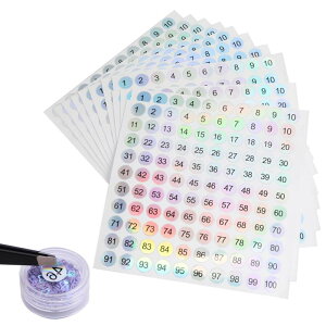 番号シール 10枚 丸シール ナンバー 直径10mm 1-100 数字 シール 番号ステッカー ラベル 反射ステッカー 番号分類用 丸い ナンバー