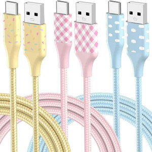 USB Type C P[u 3 {Zbg 1mu[/CG[/sNe 1 { QC3.0 Ή 3A [d ϋvґgP[u USB-A to C iPhone 15/16/Samsung/Google Pixel Ή