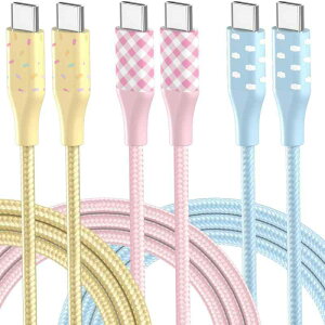USB Type C P[u 3 {Zbg 2mu[/CG[/sNe 1 { 60W PD Ή ϋvґgP[u USB-C to C MacBook/iPad Pro/Android [Ή