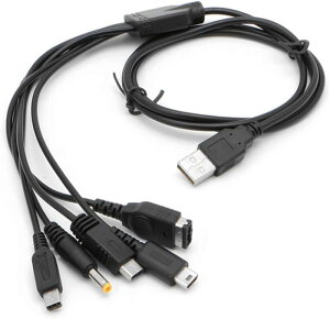 5 in 1 USB [dP[u 1.2m ubN jeh[ New 3DS(XL/LL), 3DS(XL/LL), 2DS, DSi(XL/LL), GBA SP, Wii U, PSP 1000/2000/3000ɑΉ[dP[u 5in1