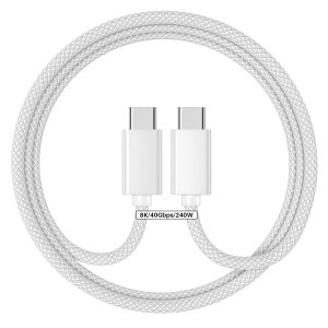 USB4 P[u 40Gbpsf[^] 8K@60zfo 240W}[d 1.5m ϋv iC҂ݍ [d Type c P[u Thunderbolt 4AMacBook Pro/AirAiPad ProAiPhone