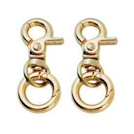 キーホルダー金具 2個入ワンタッチキーホルダー 回転カン付き ハンドメイド キーリング アクセサリー DIYスプリング 手芸用品