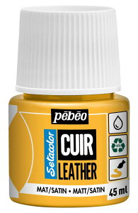 ペベオ(Pebeo) レザーペイント 革・合皮製品のカスタマイズ・補修用 水性アクリル絵具 セタカラーレザー(革用)マット色 45ml.03 サフラワーイエロー