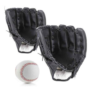 野球グローブ 軟式 キャッチボールセット グローブ 子供 親子セット 10.5+12.5インチ 練習ボール付き ソフトボール 兼用 右投げ用 左手着用 練習用 柔らかな人工皮革製 初心者向け