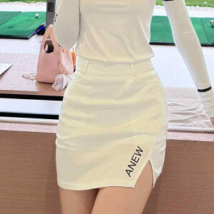 ゴルフウェア レディース ゴルフ長袖トップス & スカート セットアップ 女性用 ファッション スポーティー スタイル スリムフィット ストレッチ 伸縮性 速乾性 紫外線対策 ホワイト 春夏