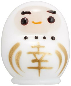 かわいい 手作り ガラス細工 幸せだるま(白) K494