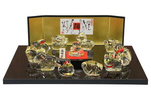 薬師窯 毎年使える 干支の置物 縁起物 クリスタル 十二支飾りセット
