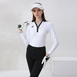 ゴルフウェア レディース 女性用 上下セット セットアップ トップス ポロシャツ シャツ 長袖 パンツ ズボン ロングパンツ ハイウエスト 裏起毛 ストレッチ 伸縮性 ポリエステル 無地 秋冬