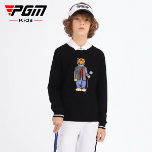 ゴルフ セーター 男の子 キッズ 子供用 長袖 クルーネック 丸首 保温 暖か 厚手 肉厚 アクリルニット ブラック グレー スポーツ 春夏