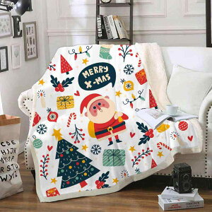 ブランケット クリスマス スノーマン トナカイ 厚手 フリース ソファカバー お昼寝 撮影 背景布 マルチカバー 冬用