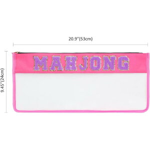 化粧ポーチ レディース 旅行用 大容量 防水 PVC 麻雀 刺繍入り コスメポーチ メイクポーチ トラベルポーチ 多機能 手提げ 整理 収納 軽量 かわいい ピンク系