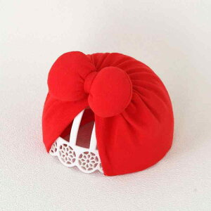 帽子 ベビー 新生児 赤ちゃん 立体 蝶結び コットン かわいい 保護 保温 イエロー ブルー ピンク レッド
