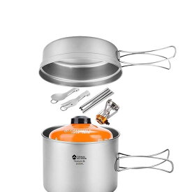 鍋 純チタン製 折りたたみ式 キャンプ用 調理器具 食器 セット 湯切り 焦げ付き防止 軽量 アウトドア