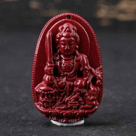 ネックレス メンズ レディース 干支 守護神 ペンダントトップ 朱砂 ジルコニア ラッキーアイテム 根付