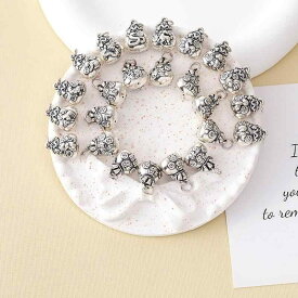 ペンダントトップ レディース メンズ S999 シルバー 干支モチーフ チャーム レトロ スターリングシルバー 編み紐 ブレスレット ネックレス ペンダント 鼠 牛 虎 兎 龍 蛇 馬 羊 猿 鶏 犬 猪