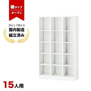 シューズボックス 15人用 業務用 オフィス用 下駄箱 扉付き 生興 SBKW-15 ホワイト