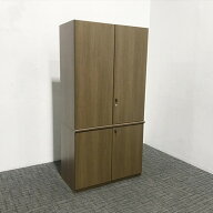【中古】 エグゼクティブ書庫 役員室用書庫 木目キャビネット オカムラ ネオウッドダーク