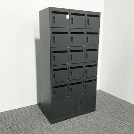 【中古】 イトーキ コンビキャビネット 両開き15人用メールBOX 上下セット エス SOHCN476800 ブラック CE-865098B ∴