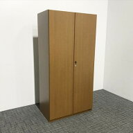 【中古】 書庫 オカムラ 社長室家具 エグゼクティブ 両開き 木目 ブラウン