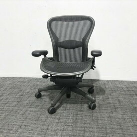 HermanMiller ハーマンミラー アーロンチェア Bタイプ フルサポート ランバーサポート付 オフィスチェア ブラック 【中古】