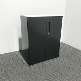 ウチダ スチール 書庫 両開き 内田洋行 ハイパーストレージHS エルブラック 天板付き 両開き書庫 【中古】