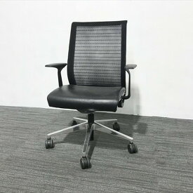 スチールケース シンク 肘付き THK-23201L steelcase ブラック 【中古】