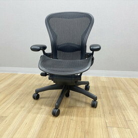 HermanMiller ハーマンミラー アーロン Bタイプ スタンダード ランバーサポート付 オフィスチェア 肘付 ブラック 【中古】
