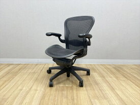 【中古】 ハーマンミラー アーロンチェア Bタイプ スタンダード ランバーサポート付 肘付 オフィスチェア AE111PWB　HermanMiller ブラック