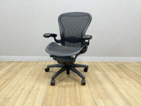 【中古】 ハーマンミラー アーロンチェア Bタイプ スタンダード ランバーサポート付 AE111PWB 肘付 オフィスチェア HermanMiller ブラック