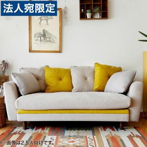 関家具 モンロー ソファ 2人掛 グレー/イエロー 『代引不可』『送料無料(一部地域除く)』