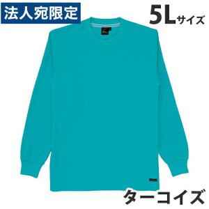 吸汗速乾長袖Tシャツ(通年用)5L ターコイズ 85224 作業服 作業着 ユニホーム つなぎ 自重堂 作業 服『代引不可』『送料無料(一部地域除く)』