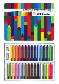クーピーペンシル　60色セット　缶入りFY60【サクラクレパス】