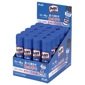 スティックのり カラープリット カラー Pritt レギュラー 20個入り　1箱 NS-731【プラス PLUS】内容量：約10g 固形のり