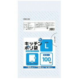 プラスプラスキッチンポリ袋（透明）　L　320×380×0．02mm　100枚PKP-L-100【オルディ】